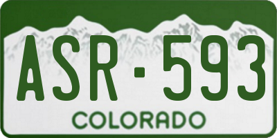 CO license plate ASR593