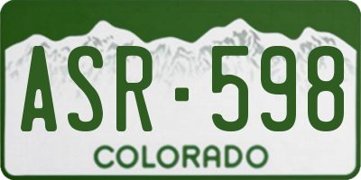 CO license plate ASR598