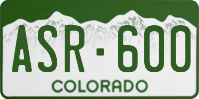 CO license plate ASR600