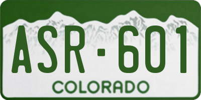 CO license plate ASR601