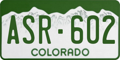 CO license plate ASR602