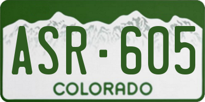 CO license plate ASR605