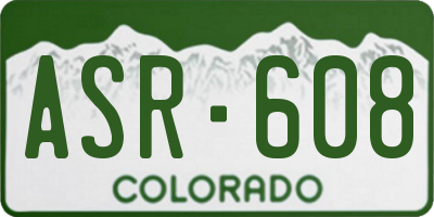 CO license plate ASR608