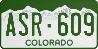 CO license plate ASR609