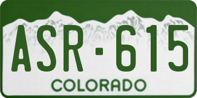 CO license plate ASR615