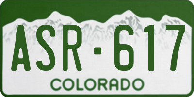 CO license plate ASR617
