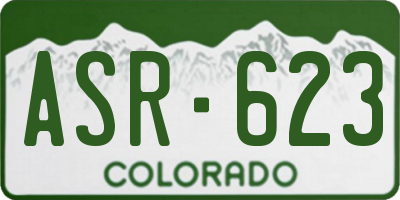 CO license plate ASR623