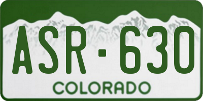 CO license plate ASR630