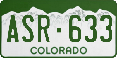 CO license plate ASR633