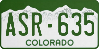 CO license plate ASR635