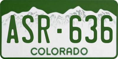 CO license plate ASR636