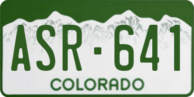 CO license plate ASR641