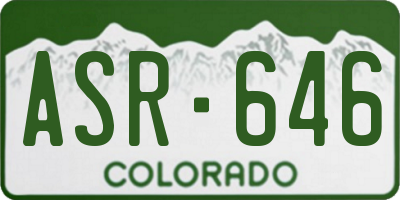 CO license plate ASR646