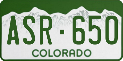 CO license plate ASR650