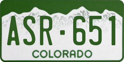 CO license plate ASR651