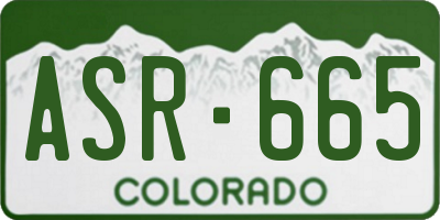 CO license plate ASR665