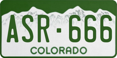 CO license plate ASR666