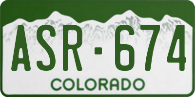 CO license plate ASR674