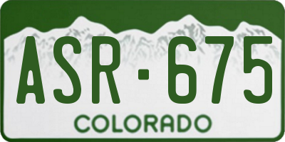 CO license plate ASR675