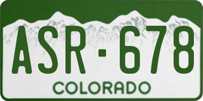 CO license plate ASR678