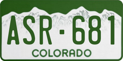 CO license plate ASR681
