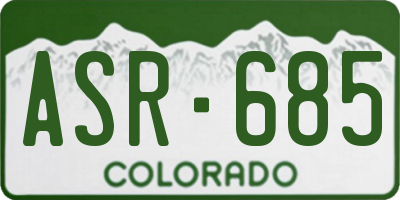 CO license plate ASR685
