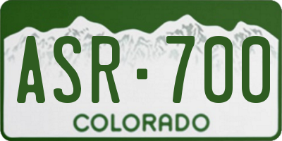 CO license plate ASR700