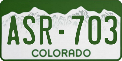 CO license plate ASR703