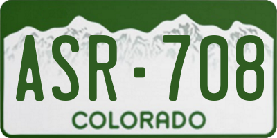 CO license plate ASR708