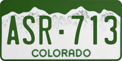 CO license plate ASR713