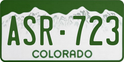CO license plate ASR723