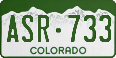 CO license plate ASR733