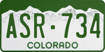 CO license plate ASR734