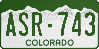 CO license plate ASR743