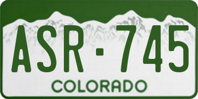 CO license plate ASR745