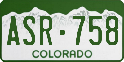 CO license plate ASR758