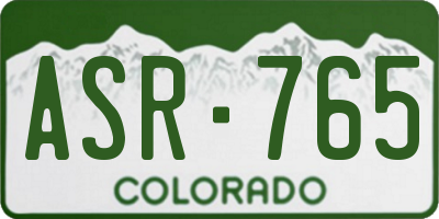CO license plate ASR765