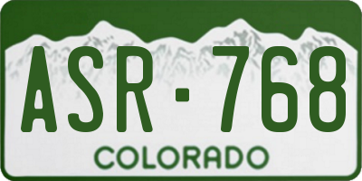 CO license plate ASR768