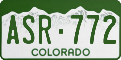 CO license plate ASR772