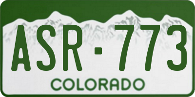 CO license plate ASR773