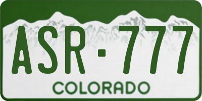 CO license plate ASR777