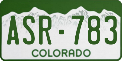 CO license plate ASR783