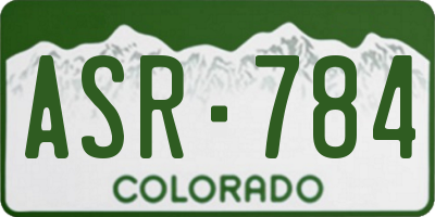 CO license plate ASR784