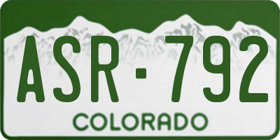 CO license plate ASR792