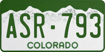 CO license plate ASR793