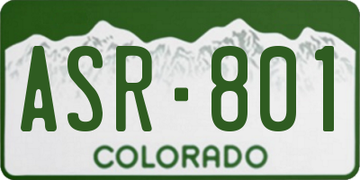 CO license plate ASR801