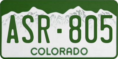 CO license plate ASR805