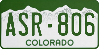 CO license plate ASR806