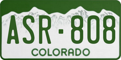 CO license plate ASR808