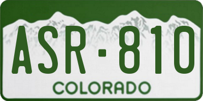 CO license plate ASR810